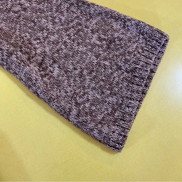 Nubby brown and cream Jillian and Nicole 3/4 sleeve cowl neck sweater - Picture 9 of 10